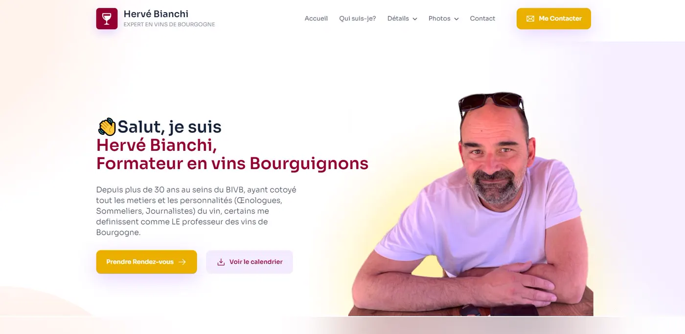 Page d'accueil du site de formation de Hervé Bianchi