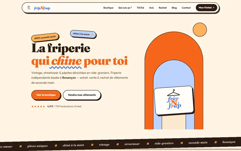 Aperçu du site Frip N Frap