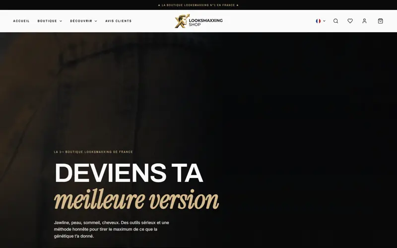 Aperçu du site Looksmaxxing Shop