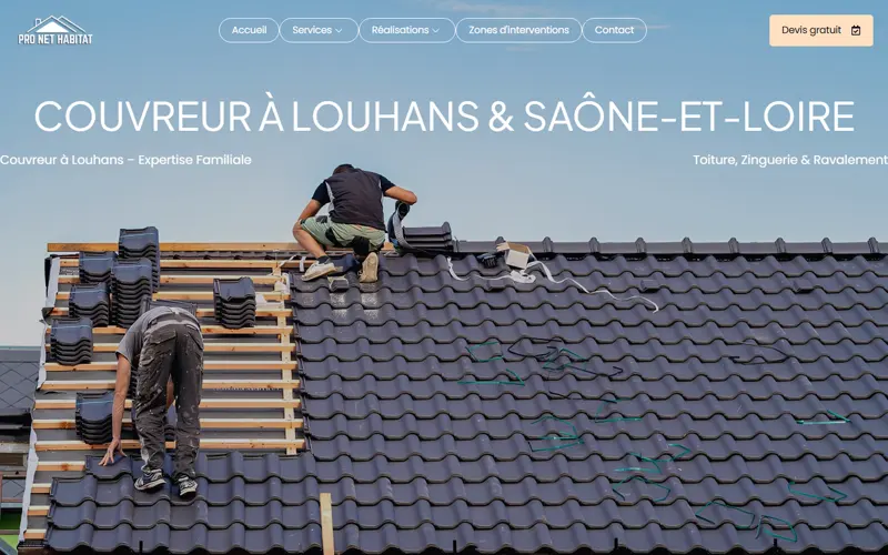 Aperçu du site Pro Net Habitat